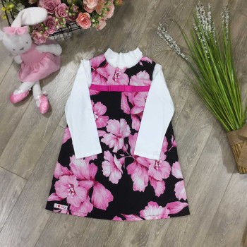 váy nhung hoa dáng A size 4-7